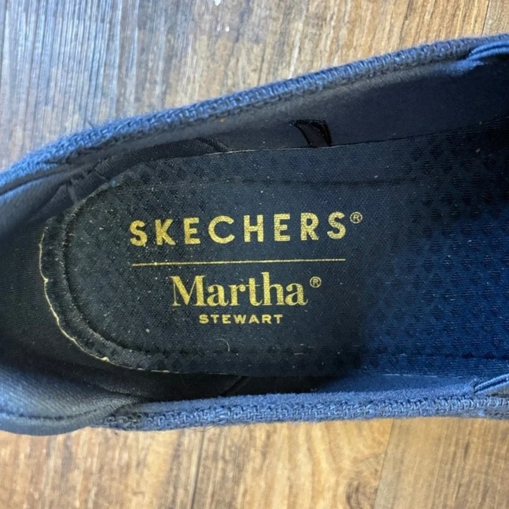 Skechers Martha Stewart Women's Navy Blue Platform Espadrille Loafers Size 7.5